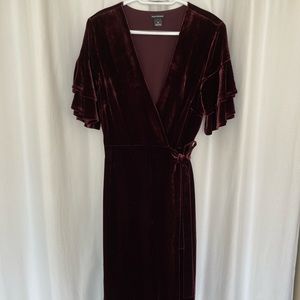 Club Monaco Velvet Wrap Dress